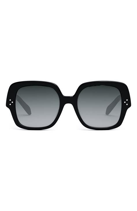 Celine Bold 3 Dots Smoke Gradient Square Ladies Sunglasses .